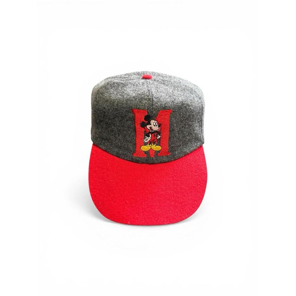 Vintage 90s Mickey Mouse Melton Wool Baseball Cap Hat O/S Men’s